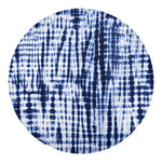 Blue Tie Dye Shibori Print Round Blanket