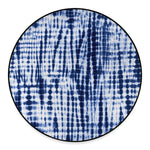 Blue Tie Dye Shibori Print Round Floor Mat