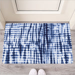 Blue Tie Dye Shibori Print Rubber Doormat
