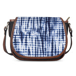 Blue Tie Dye Shibori Print Saddle Bag