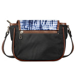 Blue Tie Dye Shibori Print Saddle Bag
