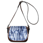 Blue Tie Dye Shibori Print Saddle Bag