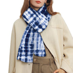 Blue Tie Dye Shibori Print Scarf