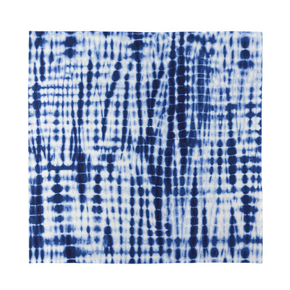 Blue Tie Dye Shibori Print Silk Bandana