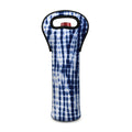 Blue Tie Dye Shibori Print Single Neoprene Wine Tote