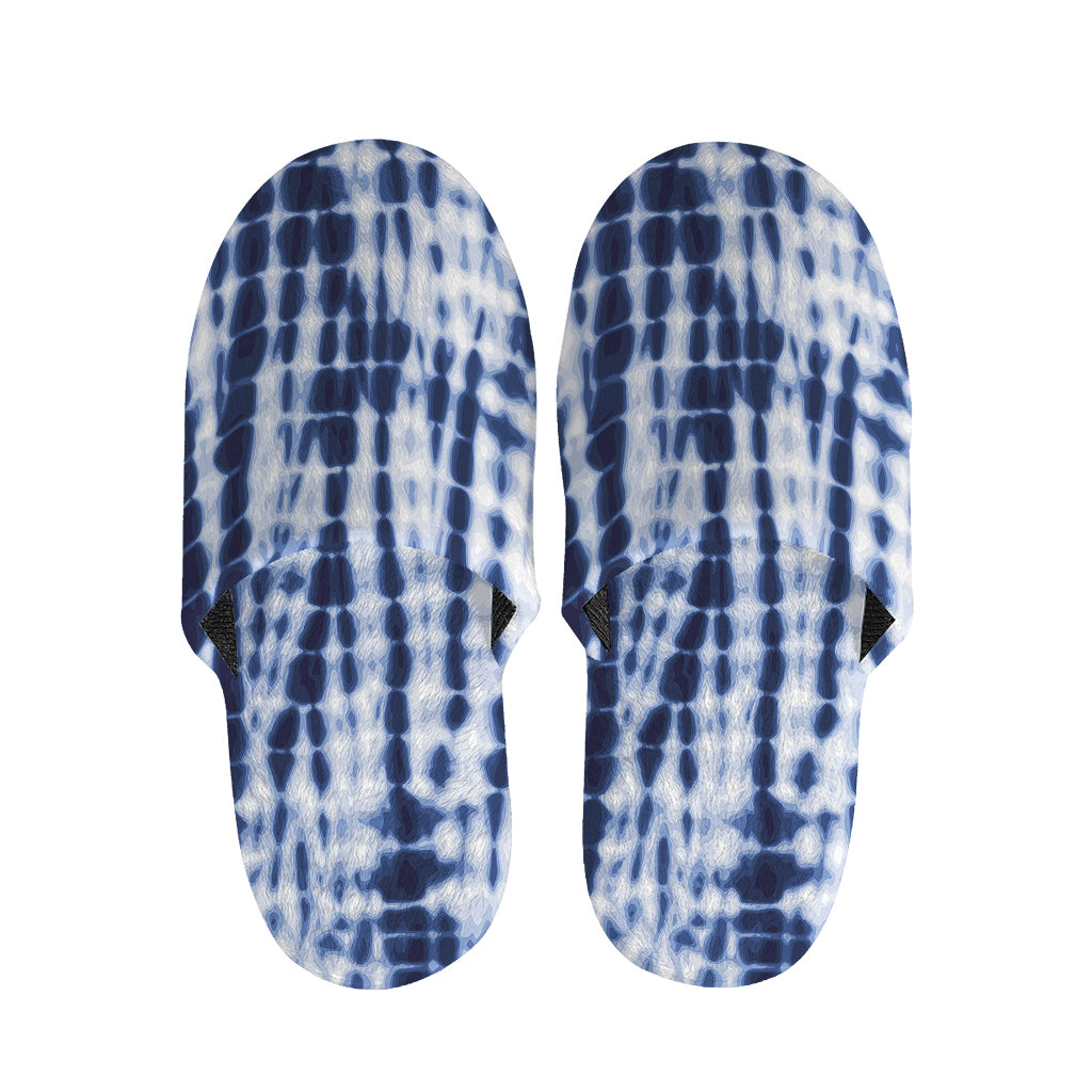 Blue Tie Dye Shibori Print Slippers