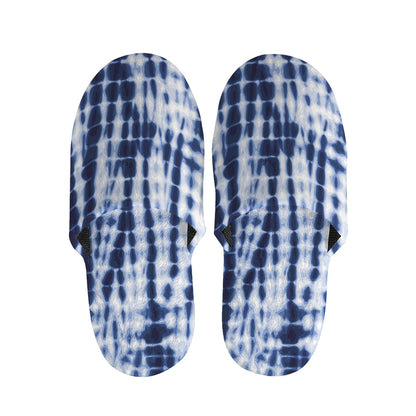 Blue Tie Dye Shibori Print Slippers
