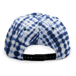 Blue Tie Dye Shibori Print Snapback Cap