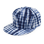 Blue Tie Dye Shibori Print Snapback Cap