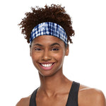 Blue Tie Dye Shibori Print Sports Headband