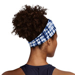 Blue Tie Dye Shibori Print Sports Headband