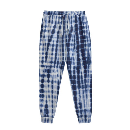 Blue Tie Dye Shibori Print Sweatpants