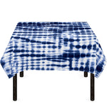 Blue Tie Dye Shibori Print Tablecloth