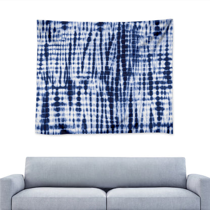 Blue Tie Dye Shibori Print Tapestry