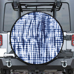 Blue Tie Dye Shibori Print Tire Cover