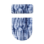 Blue Tie Dye Shibori Print Toilet Lid And Tank Cover Set