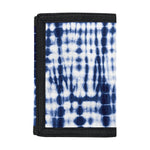 Blue Tie Dye Shibori Print Trifold Wallet