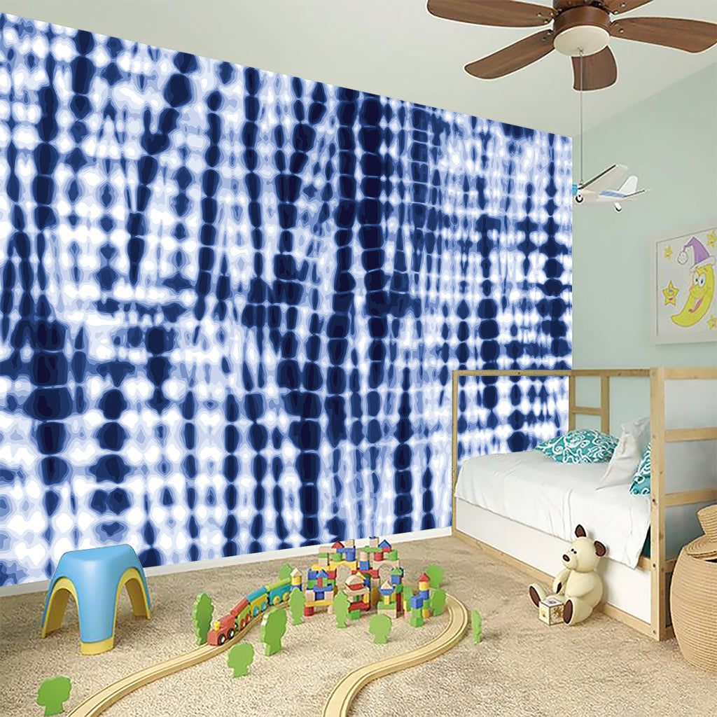 Blue Tie Dye Shibori Print Wall Sticker