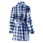 Blue Tie Dye Shibori Print Women's Bathrobe