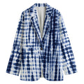 Blue Tie Dye Shibori Print Women's Blazer
