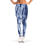 Blue Tie Dye Shibori Print Women's Leggings