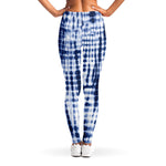 Blue Tie Dye Shibori Print Women's Leggings