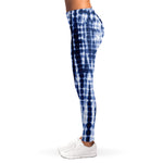 Blue Tie Dye Shibori Print Women's Leggings
