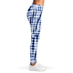 Blue Tie Dye Shibori Print Women's Leggings