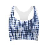 Blue Tie Dye Shibori Print Women's Sports Bra