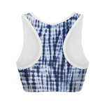 Blue Tie Dye Shibori Print Women's Sports Bra