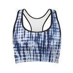 Blue Tie Dye Shibori Print Women's Sports Bra