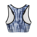 Blue Tie Dye Shibori Print Women's Sports Bra