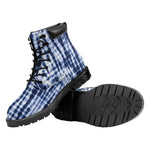Blue Tie Dye Shibori Print Work Boots