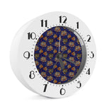 Blue Tiger Tattoo Pattern Print Alarm Clock