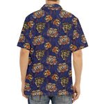 Blue Tiger Tattoo Pattern Print Aloha Shirt