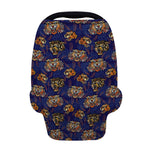 Blue Tiger Tattoo Pattern Print Baby Seat Cover