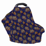 Blue Tiger Tattoo Pattern Print Baby Seat Cover