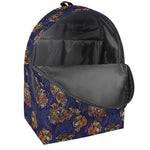 Blue Tiger Tattoo Pattern Print Backpack