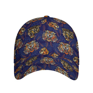 Blue Tiger Tattoo Pattern Print Baseball Cap