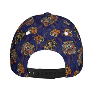 Blue Tiger Tattoo Pattern Print Baseball Cap