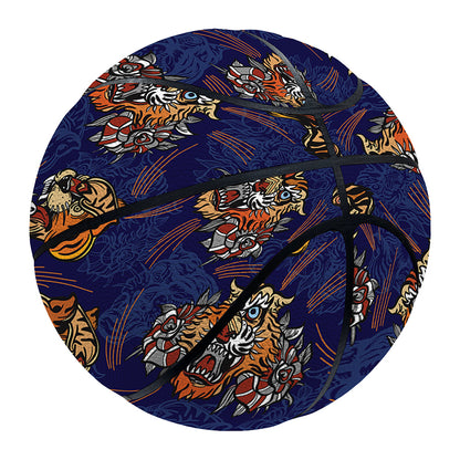 Blue Tiger Tattoo Pattern Print Basketball