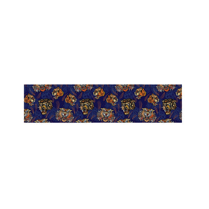 Blue Tiger Tattoo Pattern Print Bed Runner