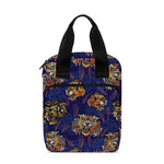 Blue Tiger Tattoo Pattern Print Bible Tote Bag