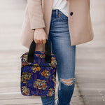 Blue Tiger Tattoo Pattern Print Bible Tote Bag