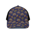 Blue Tiger Tattoo Pattern Print Black Mesh Trucker Hat
