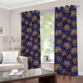 Blue Tiger Tattoo Pattern Print Dimout Grommet Curtains