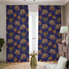 Blue Tiger Tattoo Pattern Print Blackout Pencil Pleat Curtains