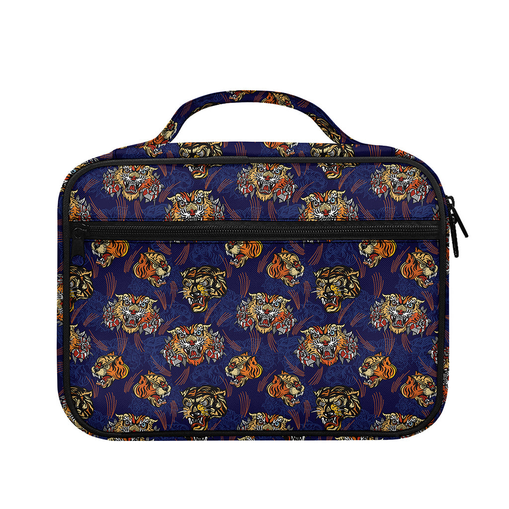 Blue Tiger Tattoo Pattern Print Briefcase Bible Bag