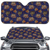 Blue Tiger Tattoo Pattern Print Car Windshield Sun Shade