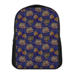 Blue Tiger Tattoo Pattern Print Casual Backpack